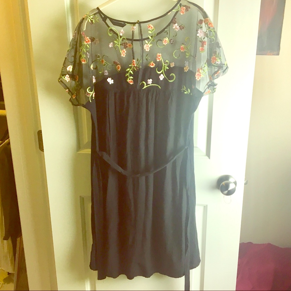 Mlle Gabrielle Short Dress or Top  Black Size 1X